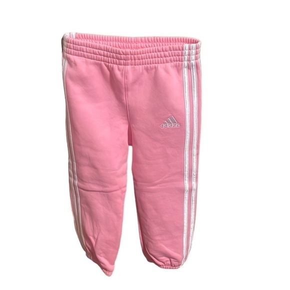 Adidas Pink Polar Fleece Sweatpants White Stripes bottoms NEW Sz 24Mos - Picture 4 of 11